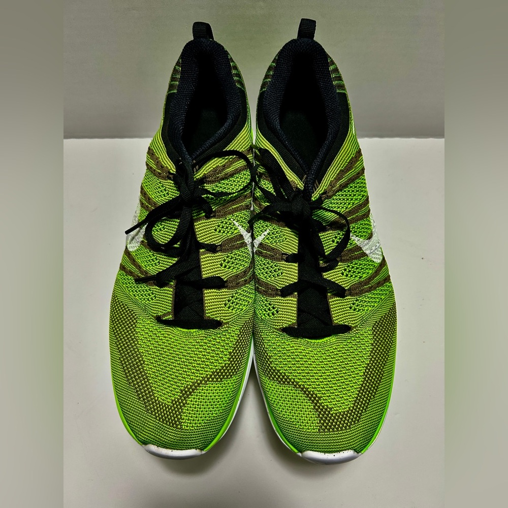Nike Flyknit Lunar 1+ Running Shoes Green/Black/White Men’s Size 13